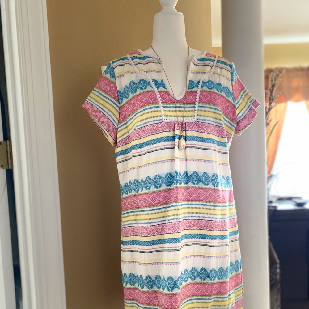 Britt Ryan Embroidered Shift Dress White/Multi